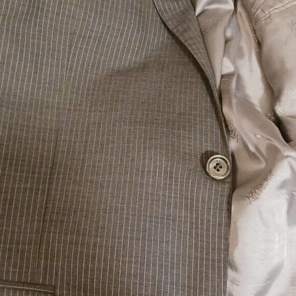 Versace WOOL Jacket Size 52  Gray w light Pinstripe Two Button Sport Coat Luxury - Picture 10 of 15
